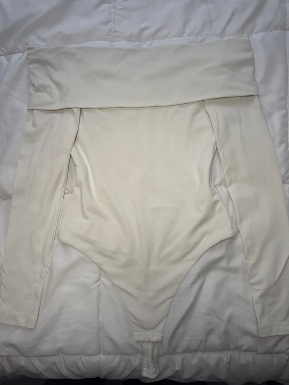 Aritzia Contour Cream Off-Shoulder Bodysuit